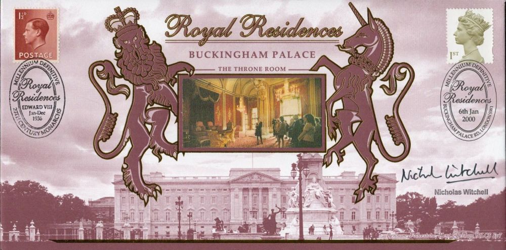 Lot 670: Nicholas Witchell signed Royal Residences FDC. 2 postmarks...