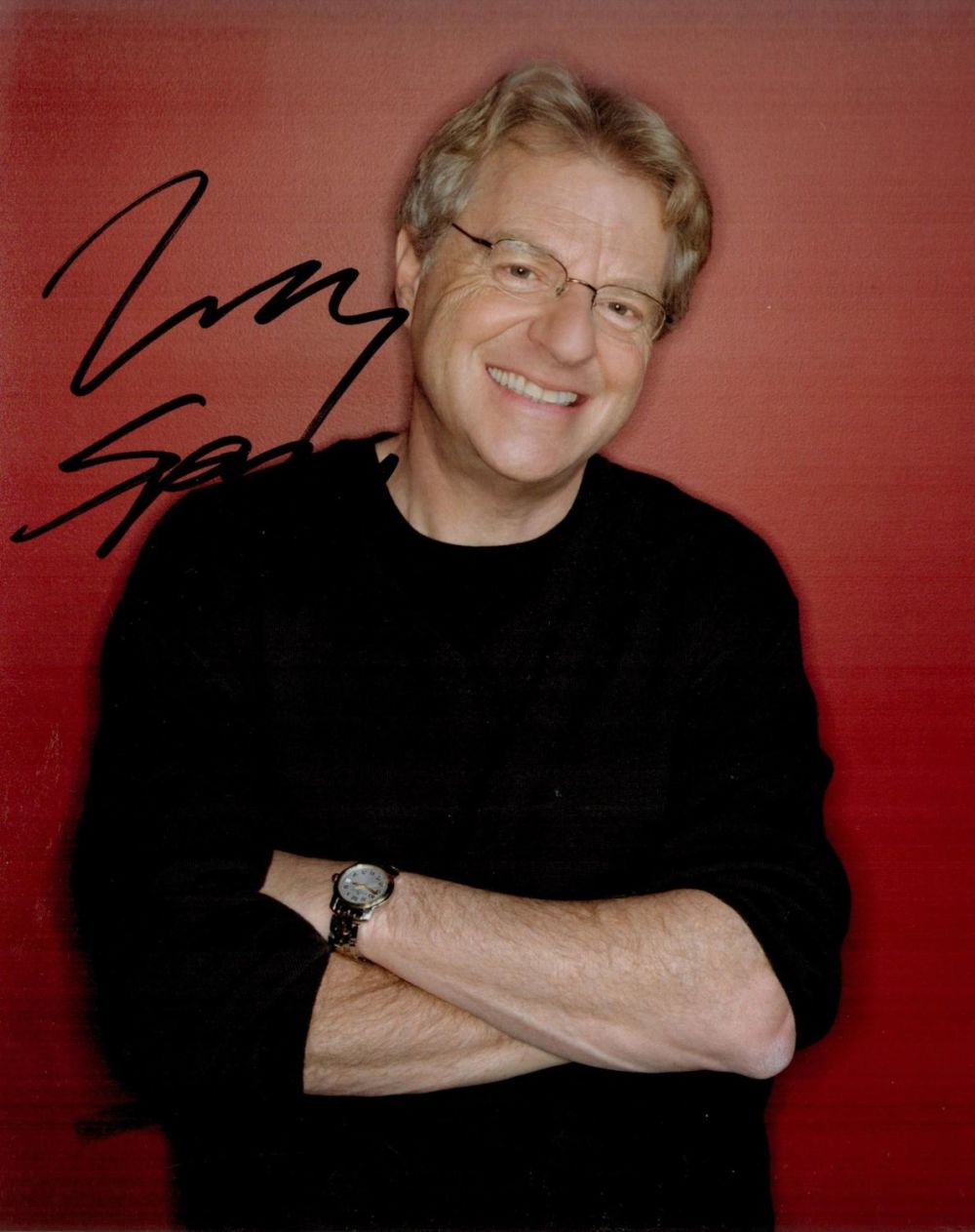 Lot 697: Jerry Springer signed 10x8 colour photo. Good condition....