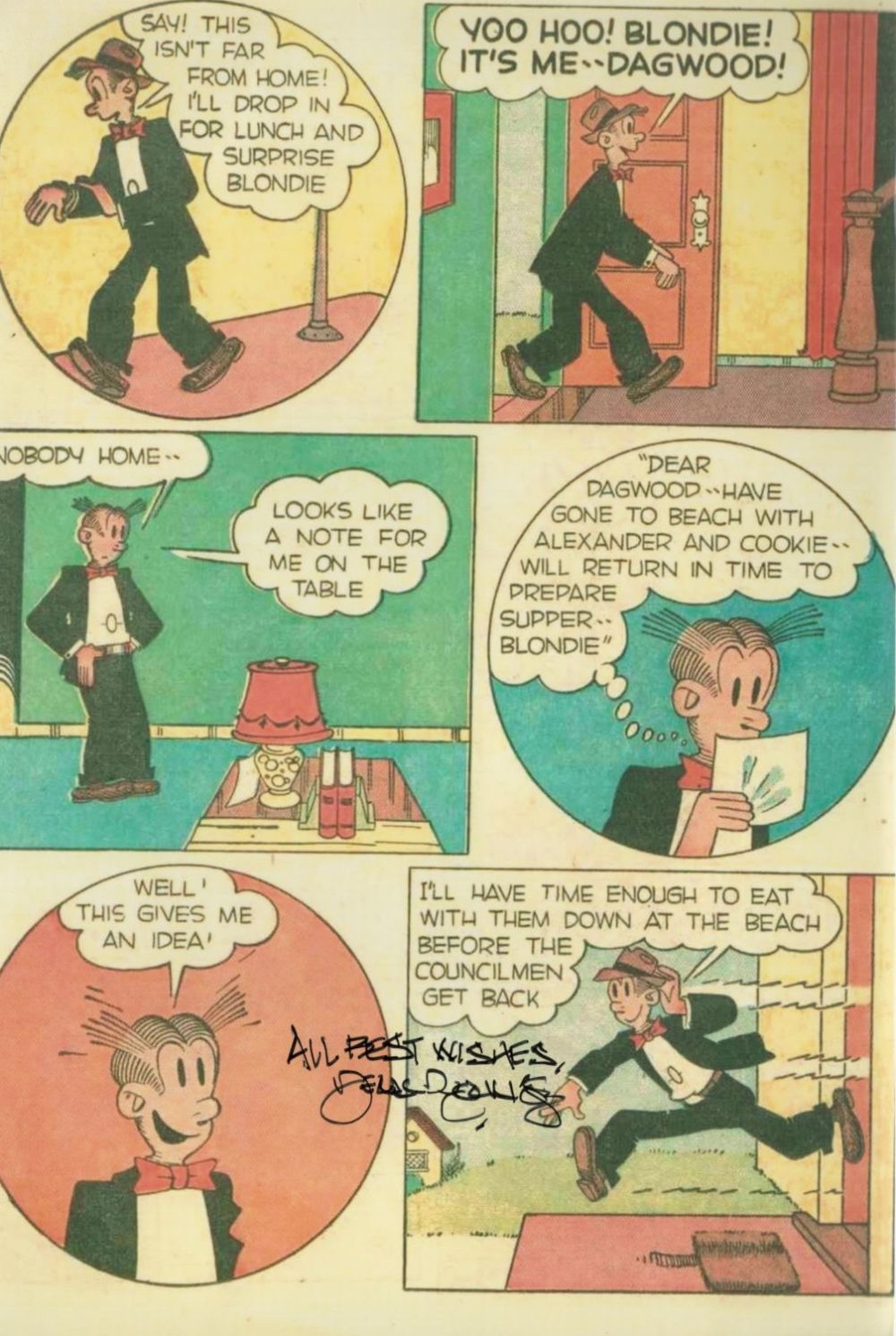Lot 719: Dean Young signed 12x8 colour Blondie cartoon photo....