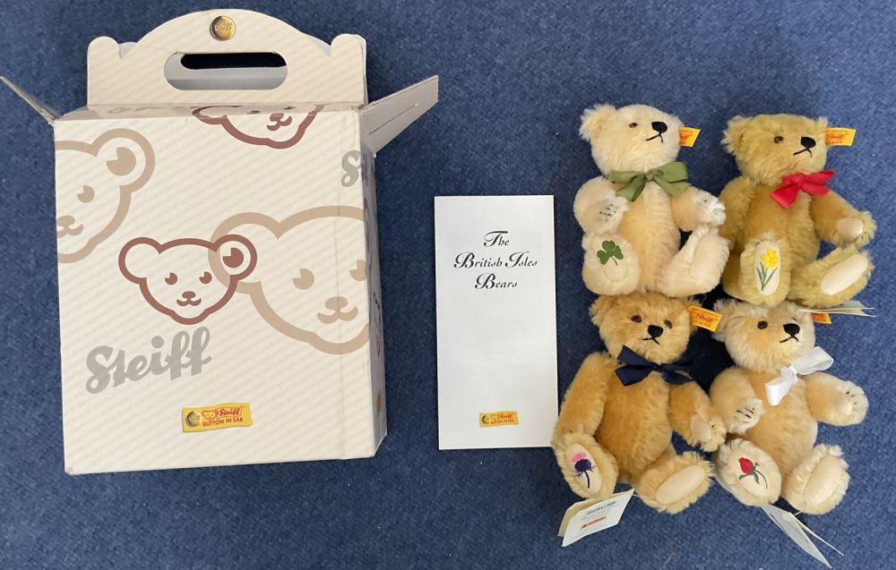 Lot 132: Steiff The British Isles Bears. Irish bear, English...