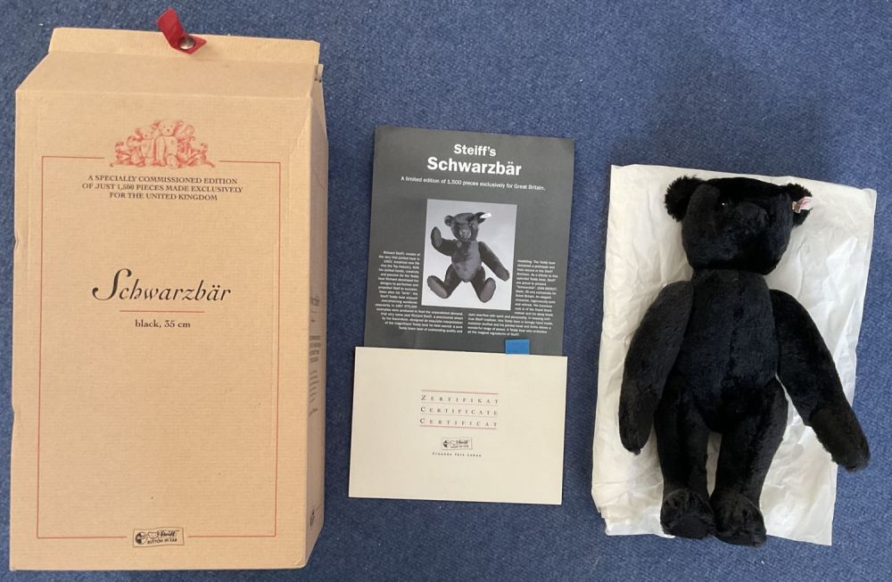 Lot 134: Steiff Teddy Bear Specially commissioned edition Scbwarzbar Black...