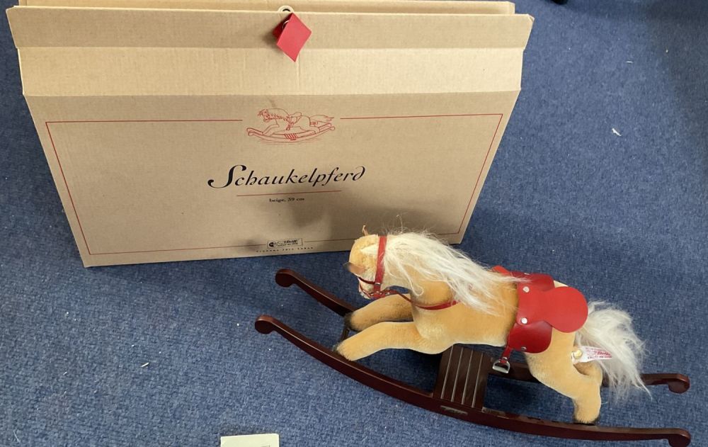 Lot 147: Steiff Rocking Horse Beige 39cm Limited edition No...