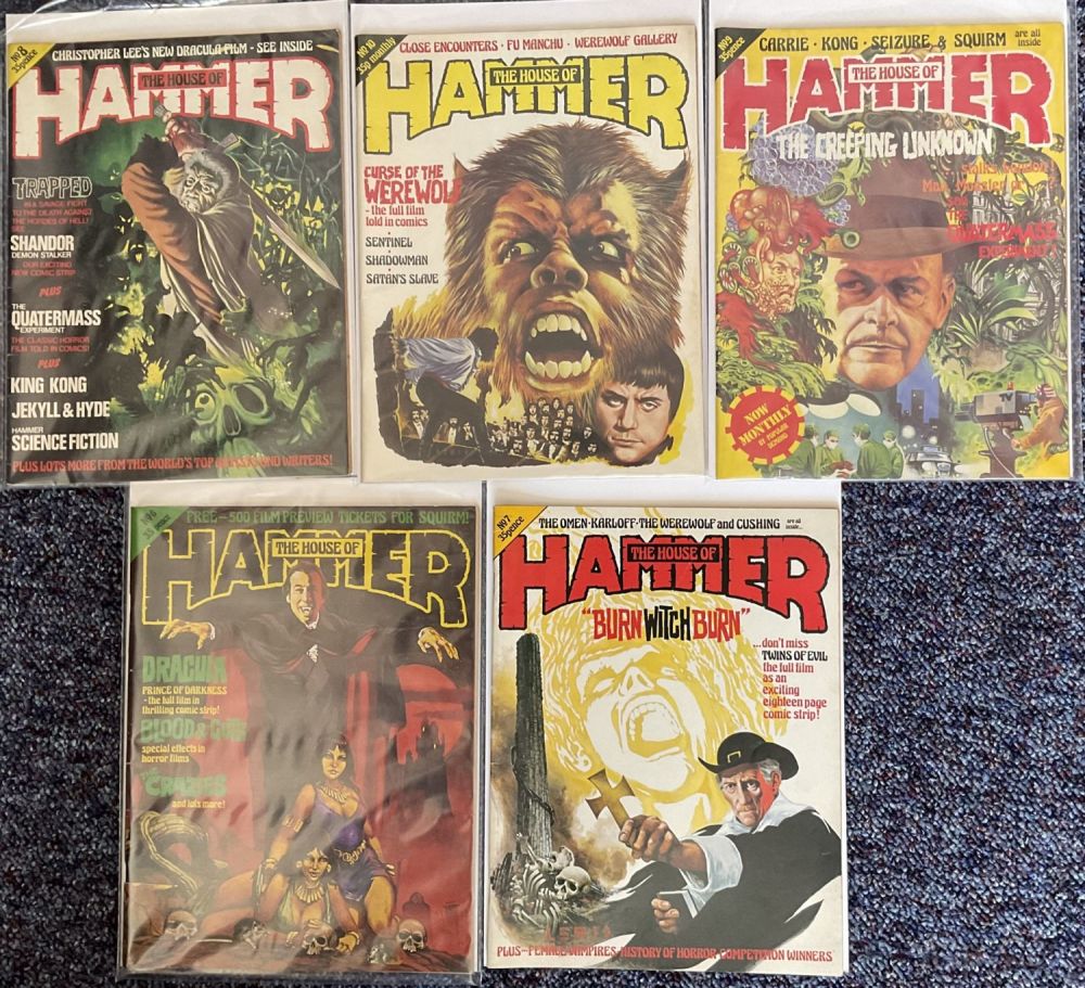 Lot 190: House of Hammers Magazines 5 Comic book collection,...