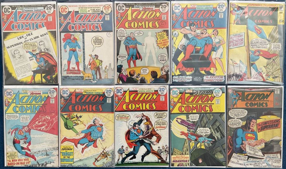Lot 200: DC Action Comics. 10 Action comics Magazine collection....