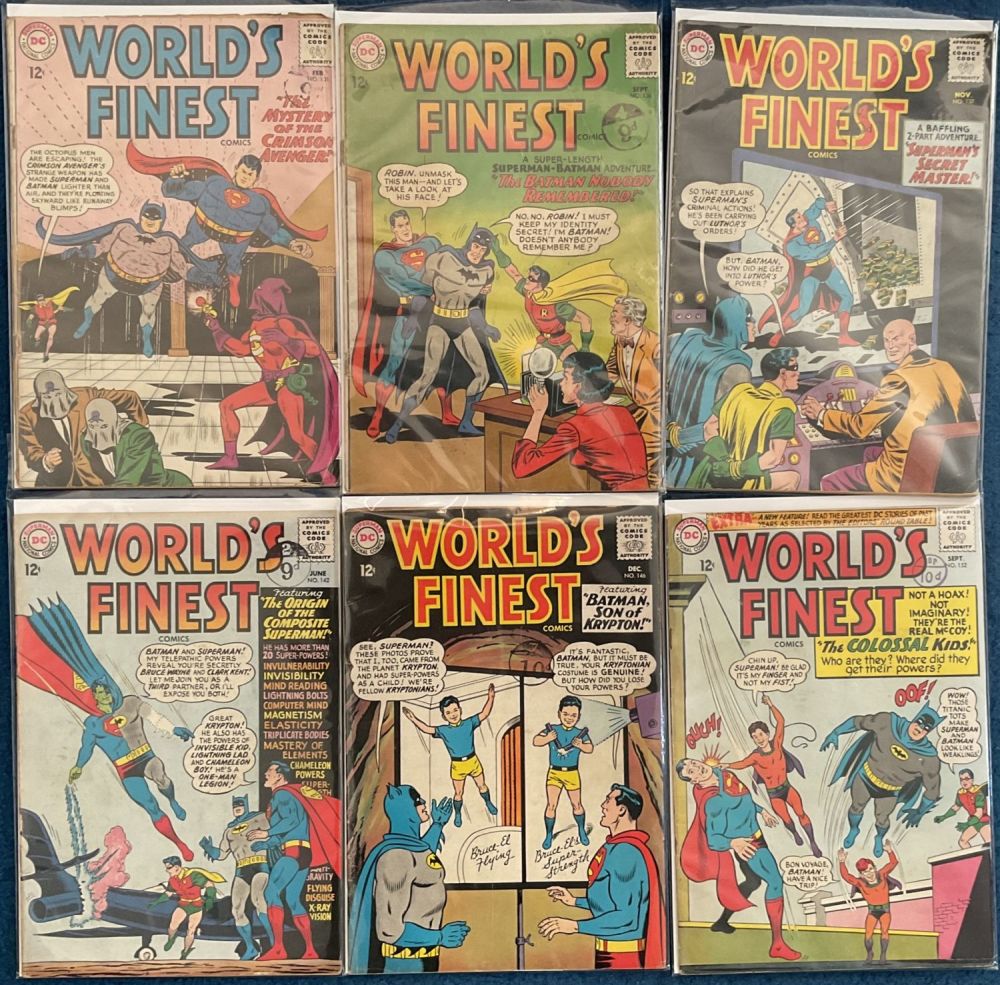 Lot 210: Silver Age DC Superman Comics. 6 World's Finest...