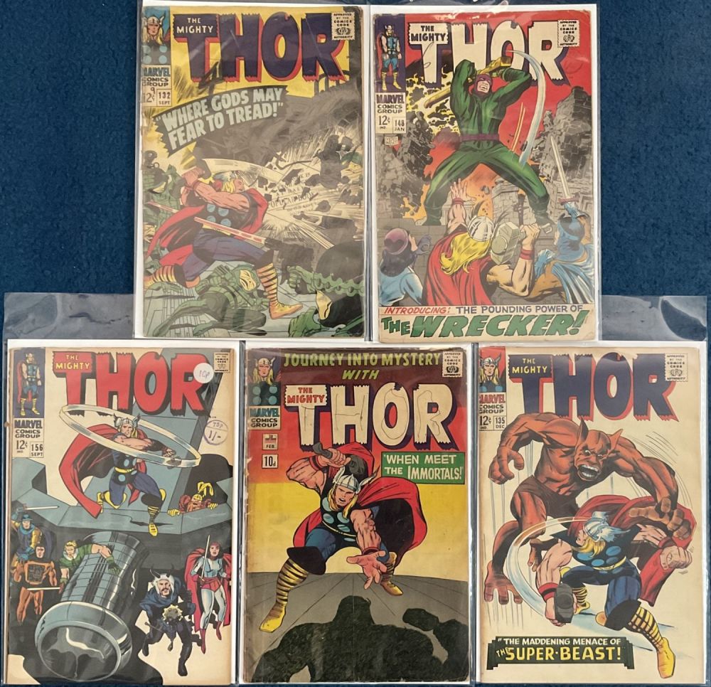 Lot 232: Marvel comics Silver Age 5 Thor comics. Marvel...