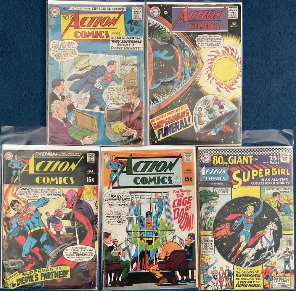 Lot 240: Silver Age 5 DC Action Comics. DC Superman...