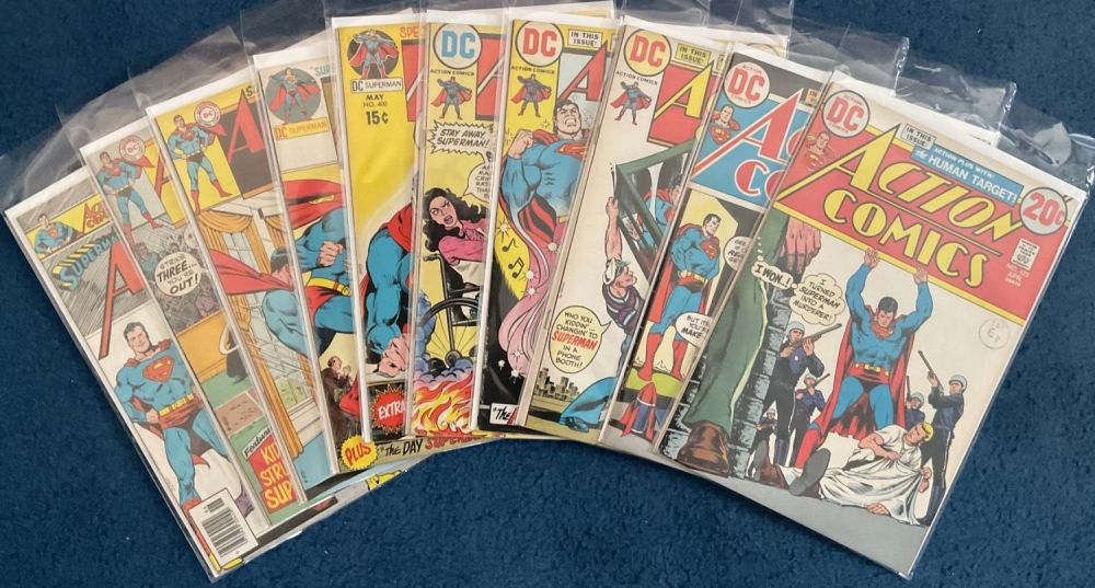 Lot 242: Bronze Age 10 DC Action Comics. Action DC...