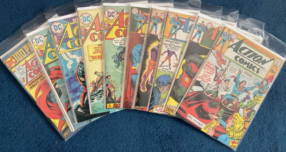 Lot 243: Bronze Age 10 DC Action Comics. Superman DC...