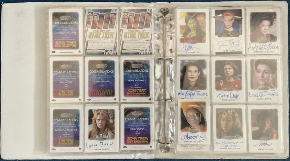 Lot 277: Binder containing Star trek trading cards 150 approx.,...