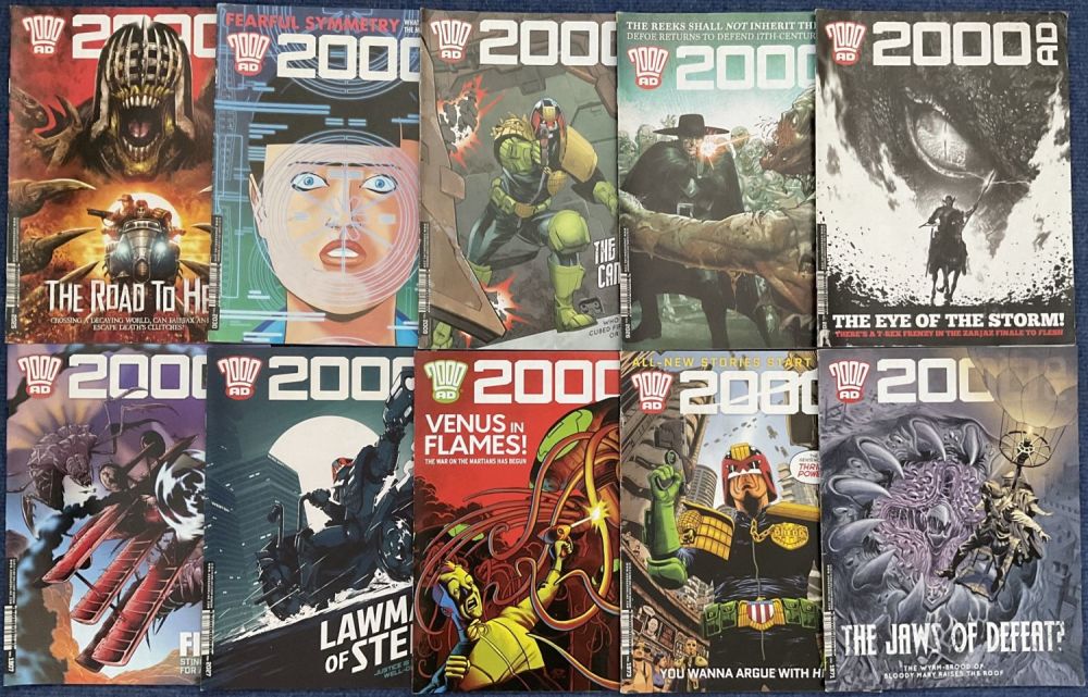 Lot 311: Collection of 10 comics 2000AD comics, Prog 1971...