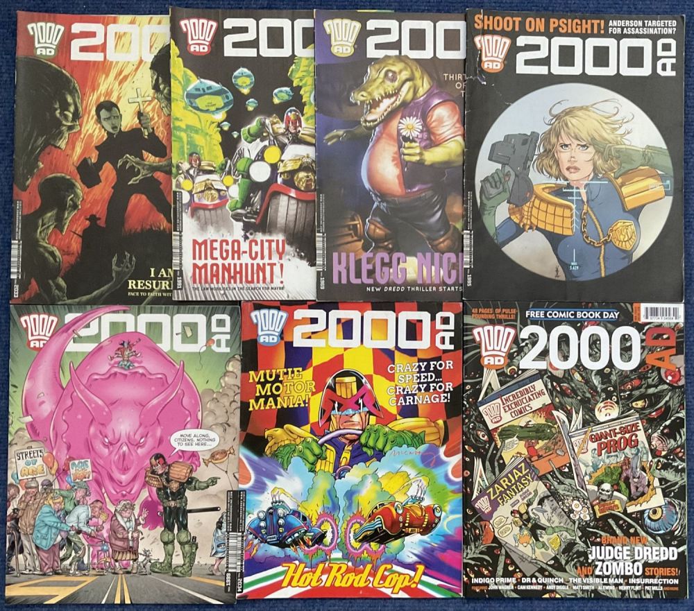 Lot 315: Collection of 7 comics 2000AD comics, Brand new...