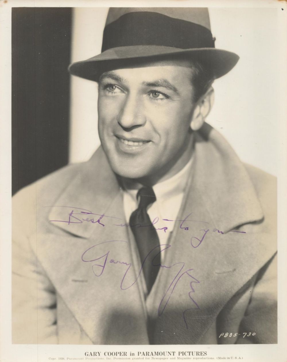 Lot 4: Gary Cooper vintage 10x8 glossy photo from 1938...