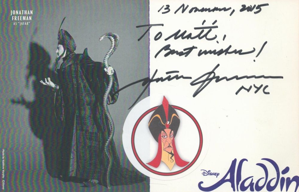 Lot 63: Jonathan Freeman signed 8½x5½ inch colour photo Jafar...