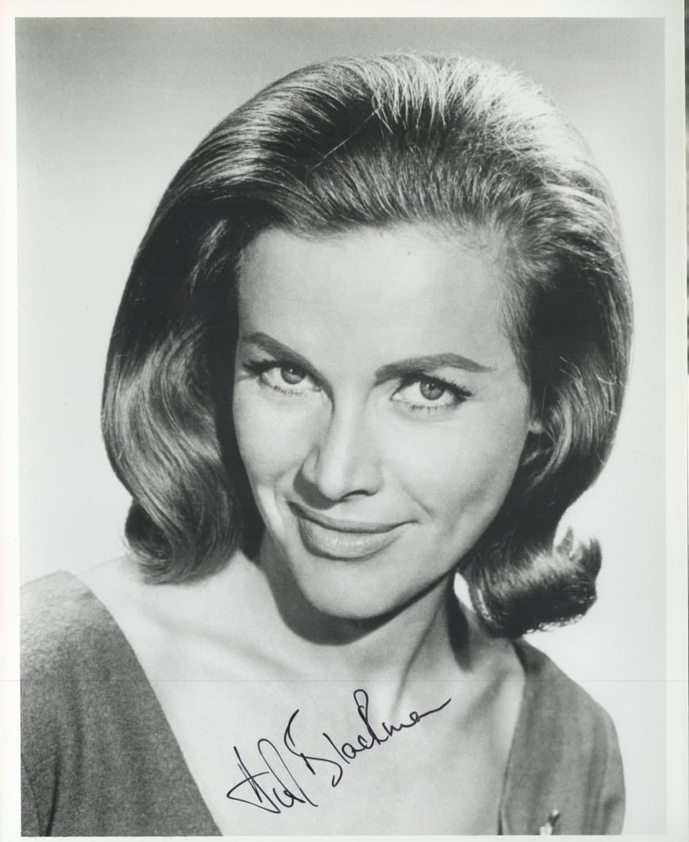 Lot 68: Honor Blackman signed sexy 10x 8 inch b/w...
