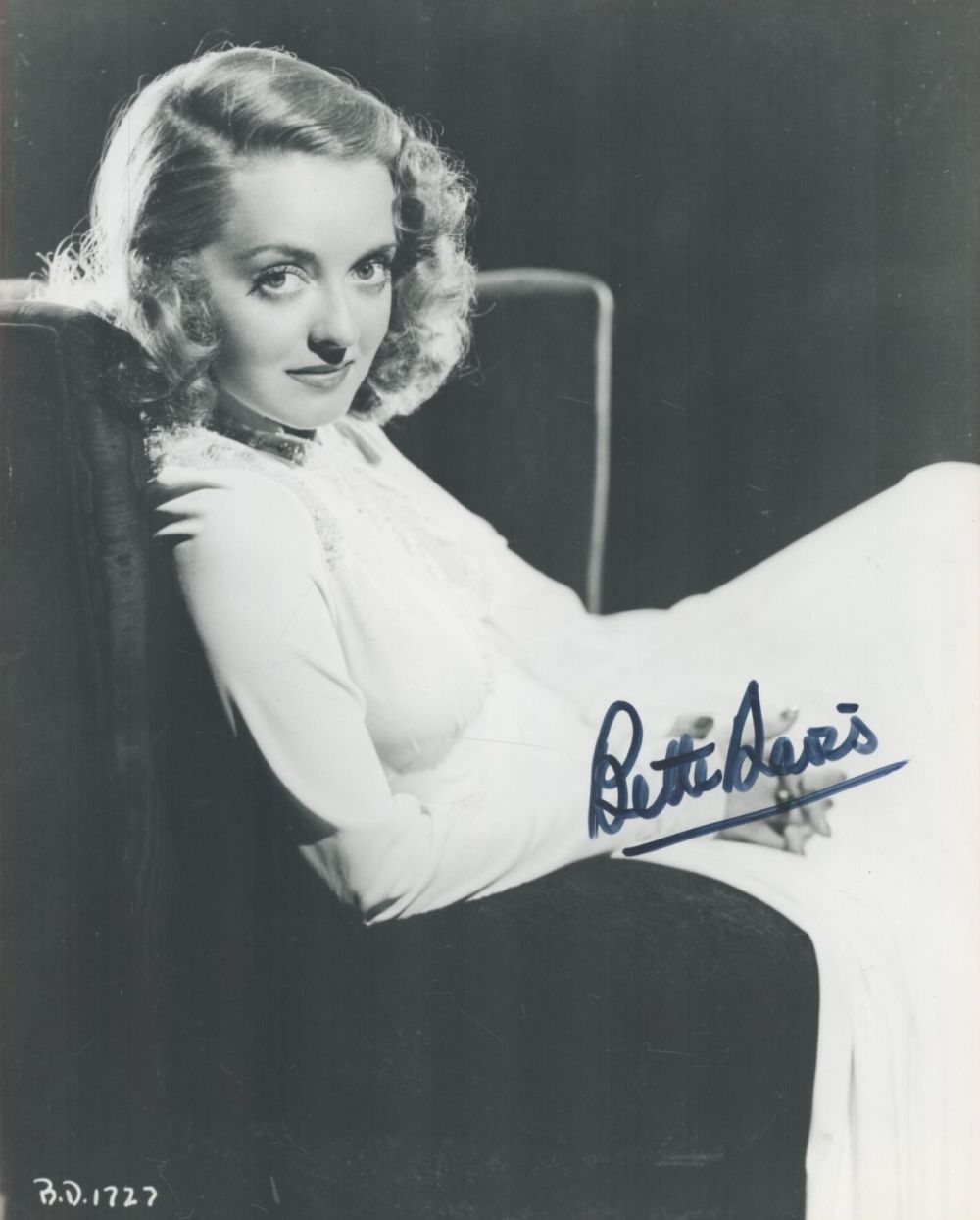 Lot 70: Bette Davis signed 10 x 8 inch b/w...