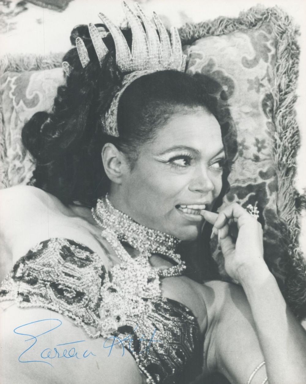 Lot 75: Eartha Kitt signed 10 x 8 inch b/w...