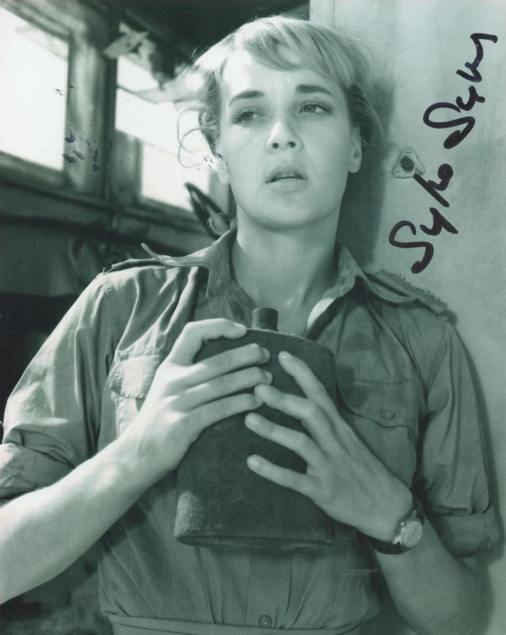 Lot 103: Sylvia Syms signed 10 x 8 inch b/w...