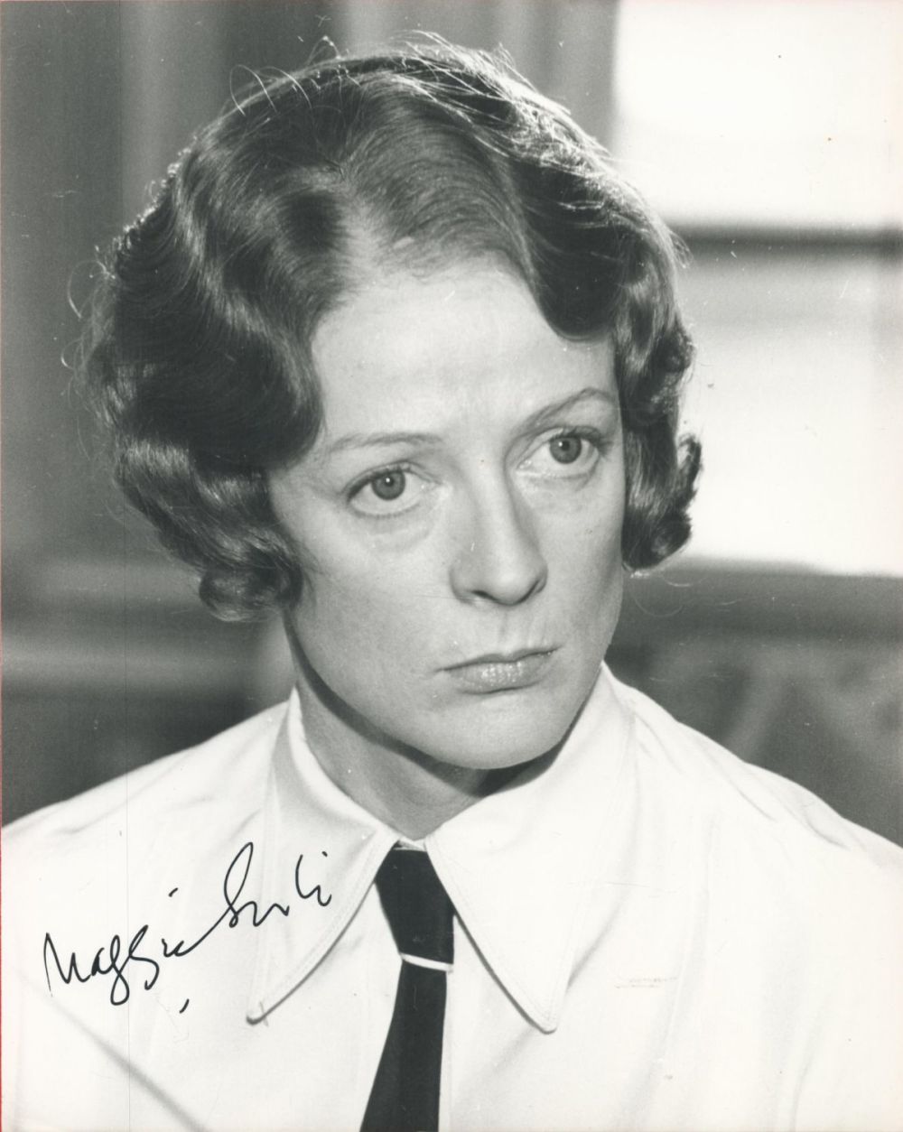 Lot 106: Maggie Smith signed 10 x 8 inch b/w...