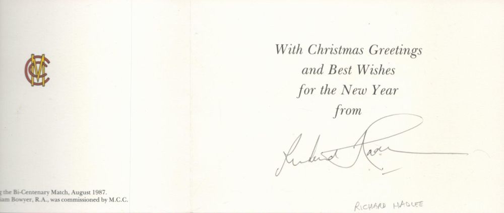 Lot 126: Richard Hadlee Notts and NZ crickete signed MCC...