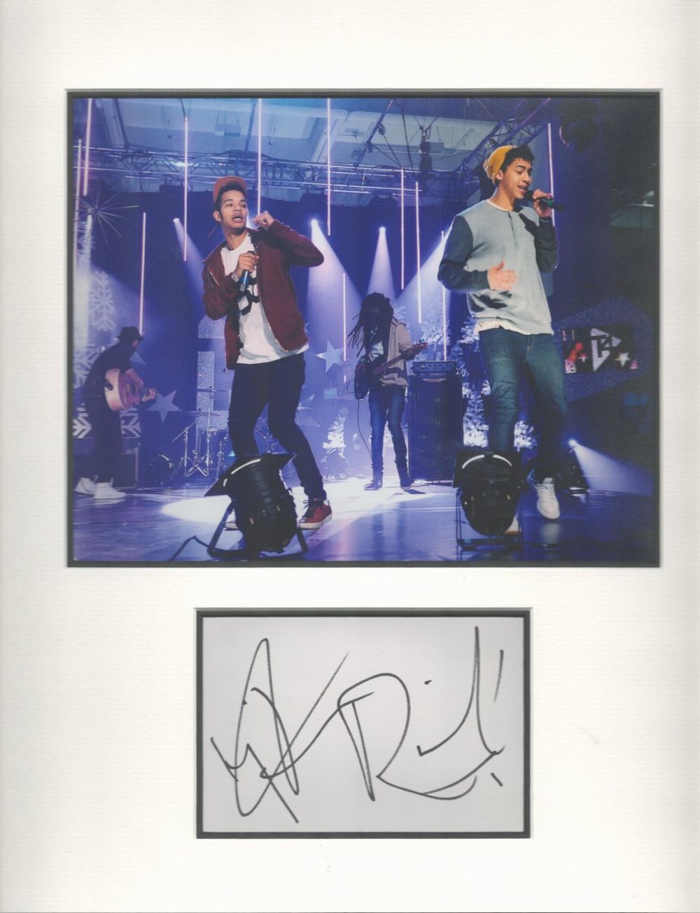 Lot 82: Rizzle Kicks signature piece autograph presentation. Mounted with...
