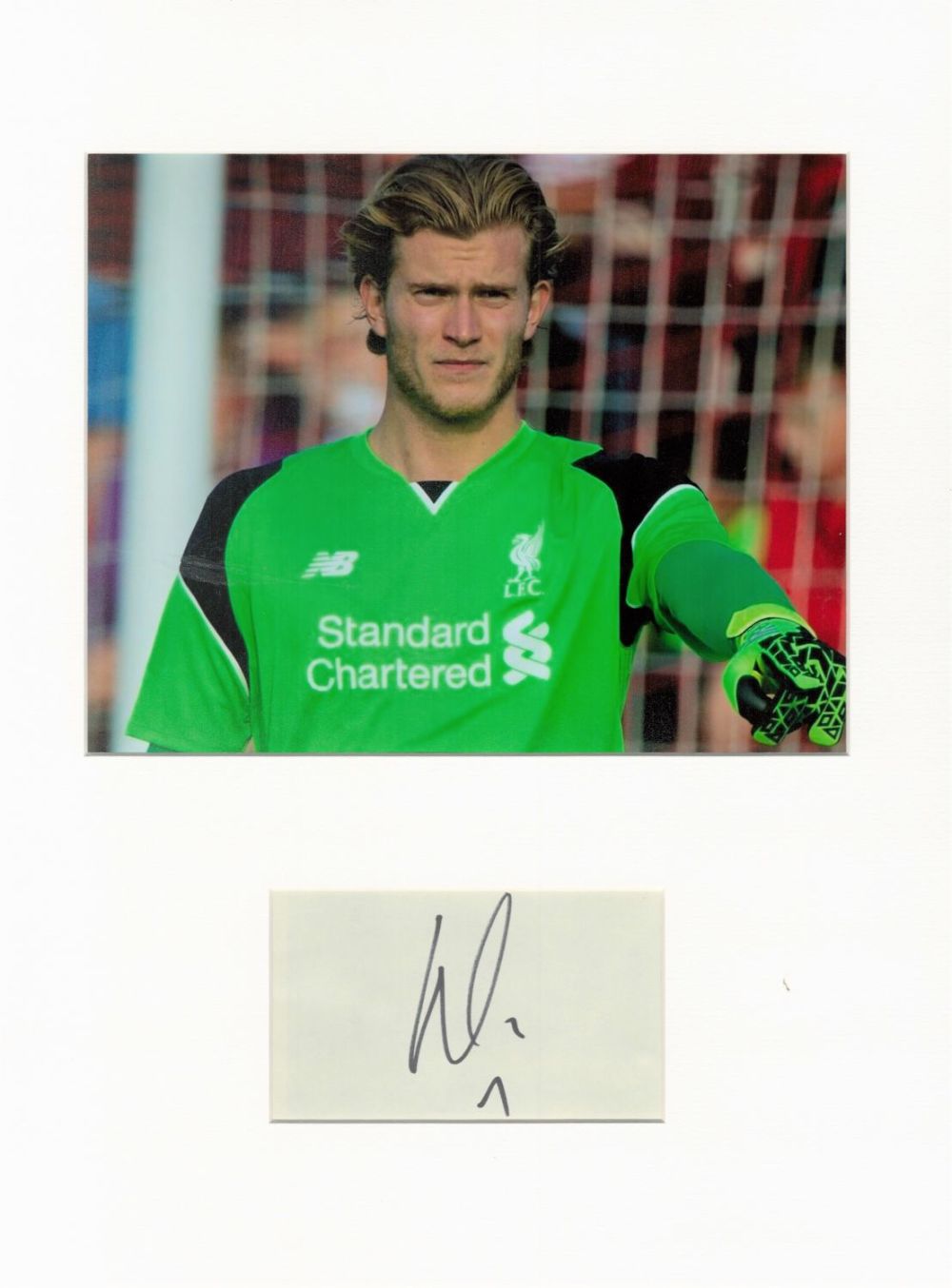 Lot 151: Football Loris Karius 16x12 overall Liverpool mounted signature...
