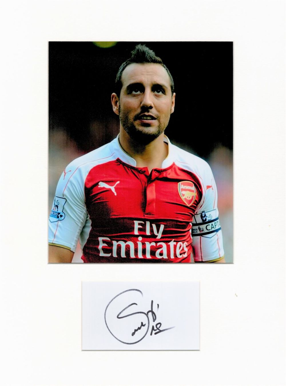 Lot 177: Football Santi Cazorla 16x12 overall Arsenal mounted signature...