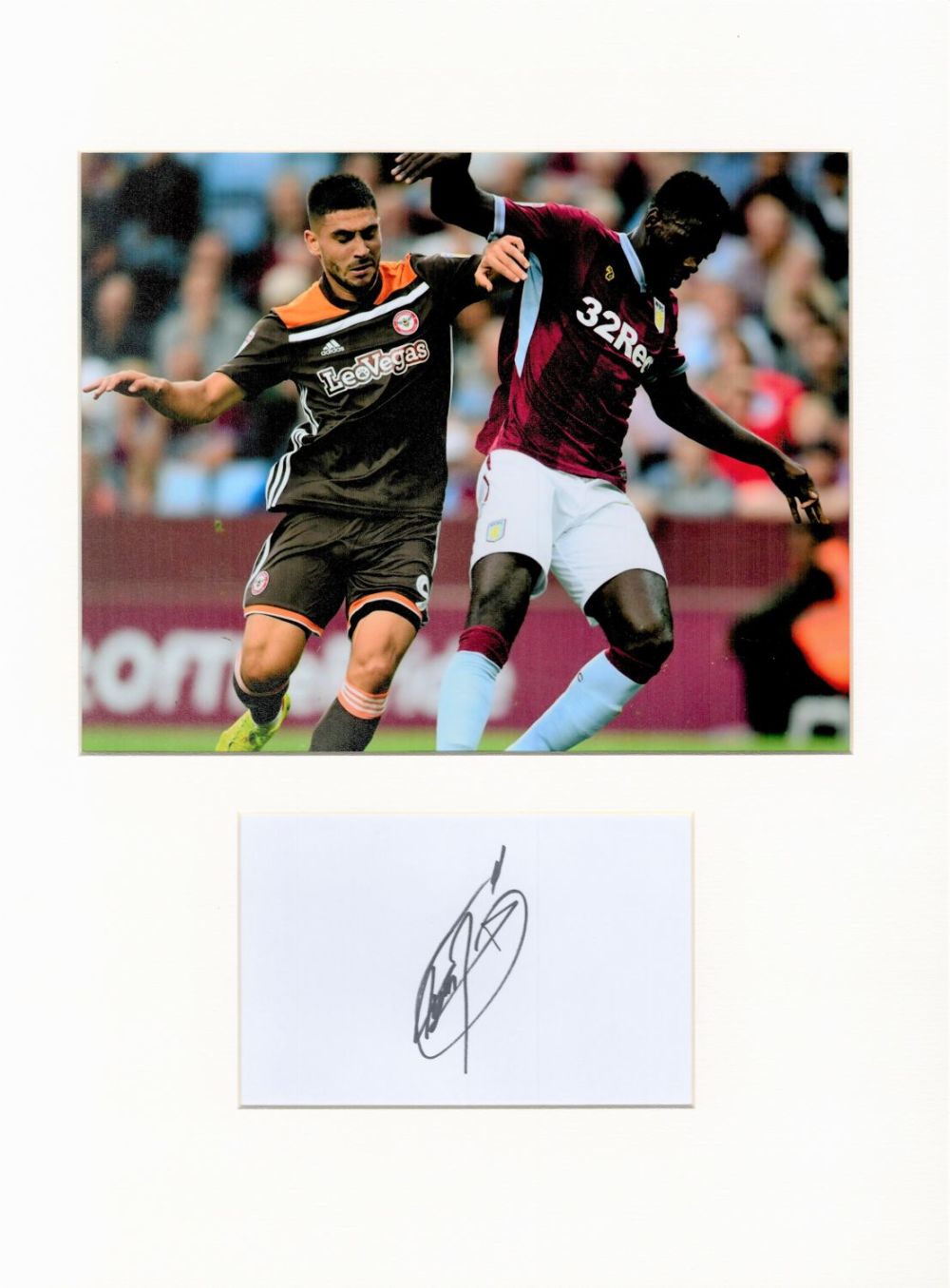 Lot 222: Football Axel Tuanzebe 16x12 overall Aston Villa mounted...