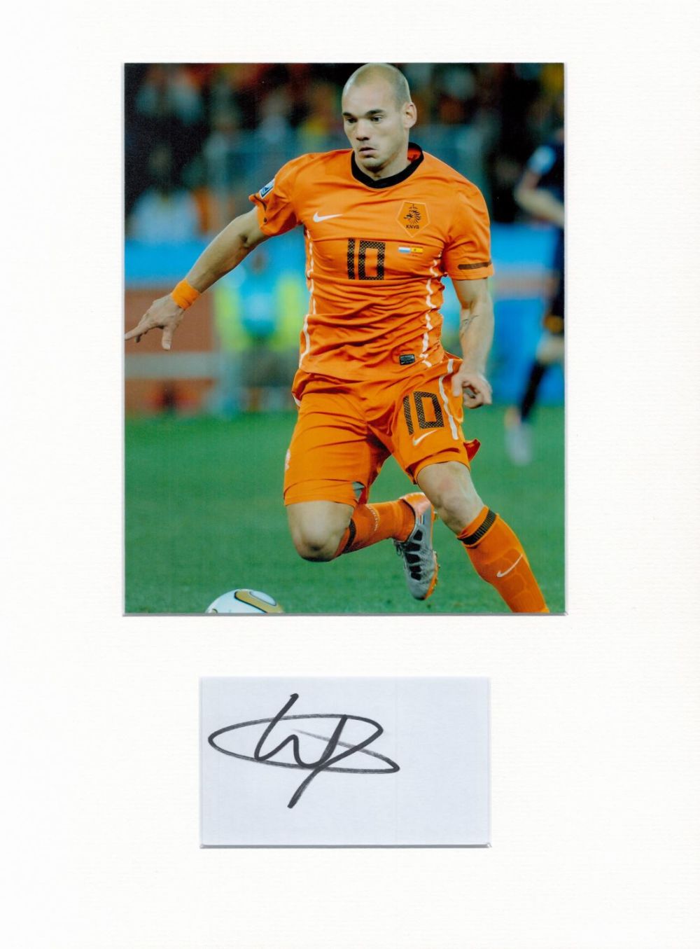 Lot 237: Football Wesley Sneijder 16x12 overall Netherlands mounted signature...