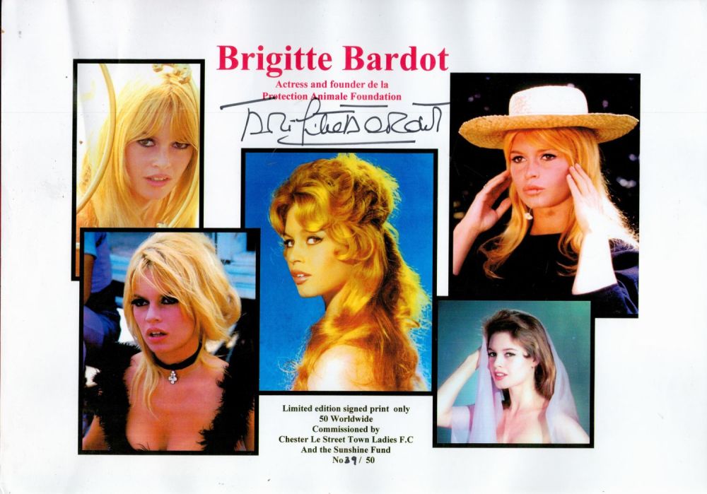 Lot 47: Brigitte Bardot Signed 16 x 12 inch Limited...