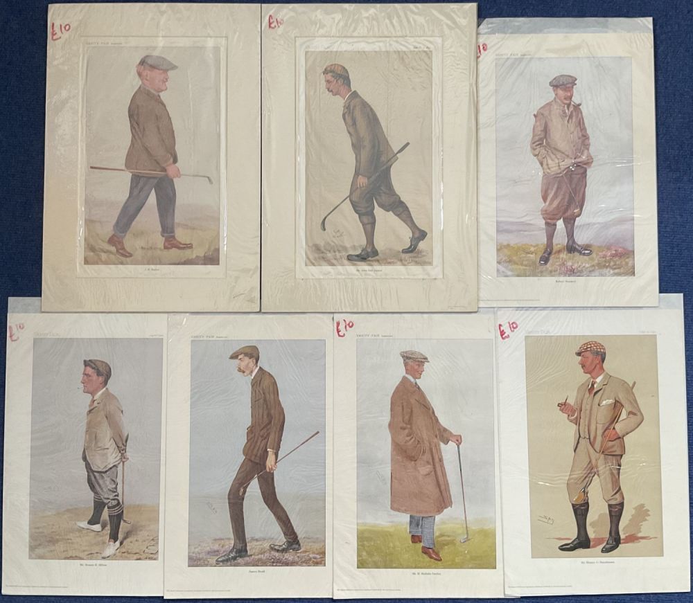 Lot 67: Great Golf Collection of 7 Vanity Fair Prints....