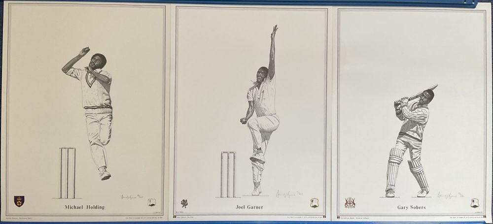 Lot 73: Cricket Collection of 3 David Byrne Signed Black...