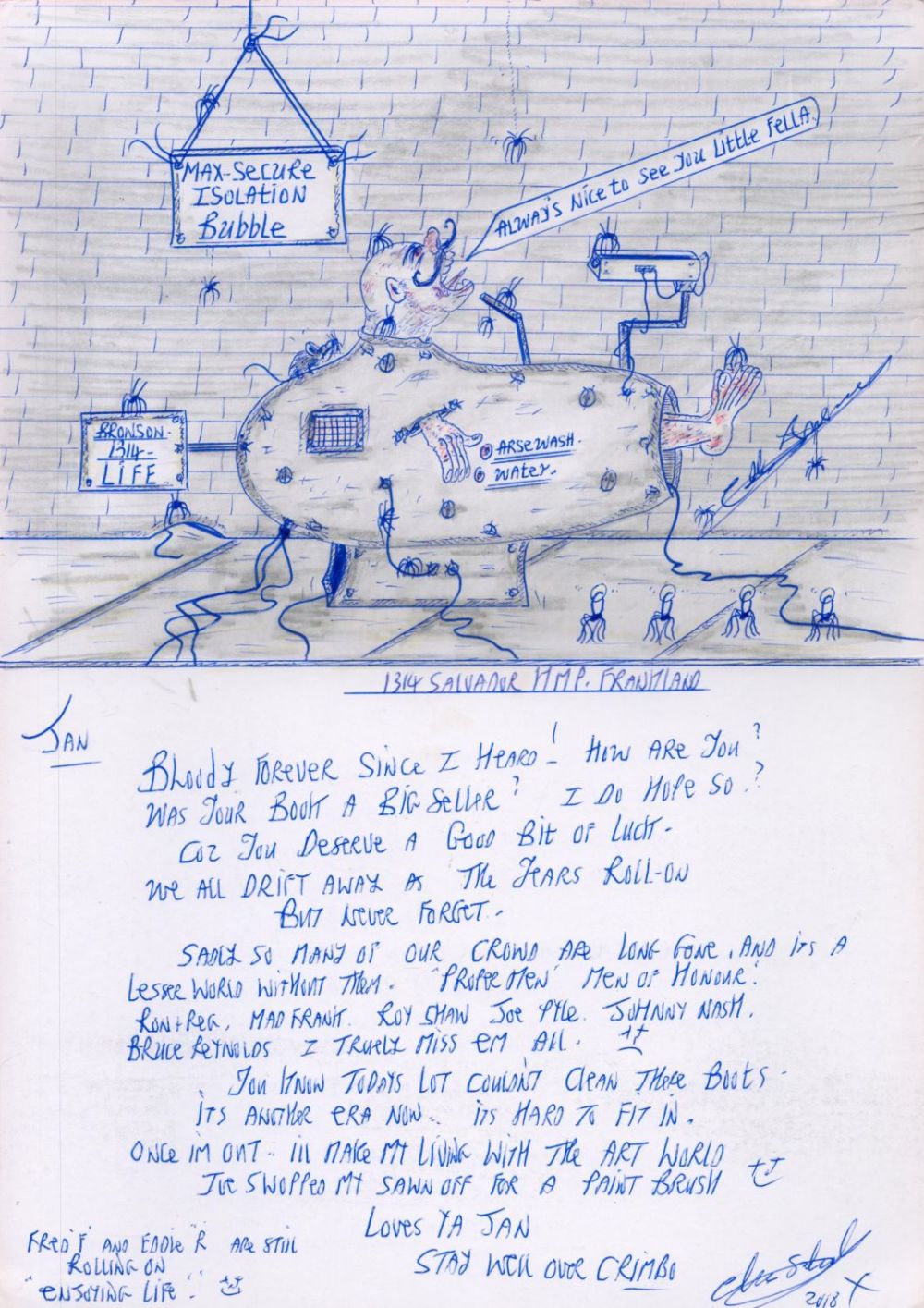 Lot 130: Charles Bronson Signed Homemade Xmas Card to Angel...