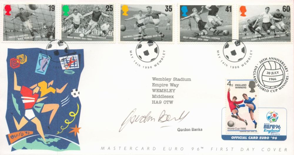 Lot 173: Football Gordon Banks signed Euro 96 Mastercard commemorative...