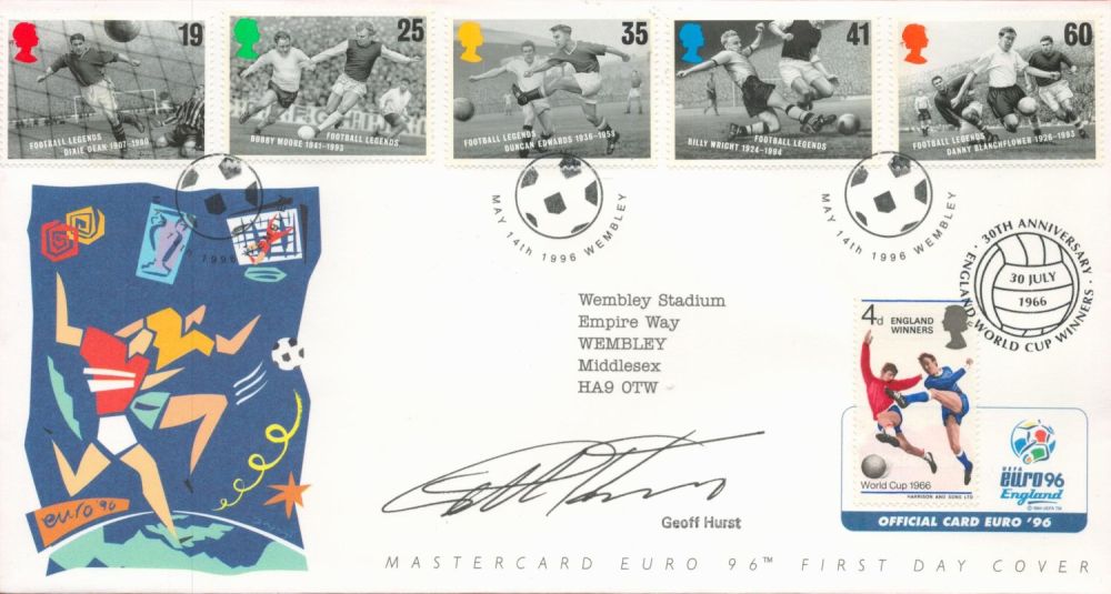 Lot 174: Football Geoff Hurst signed Euro 96 Mastercard commemorative...