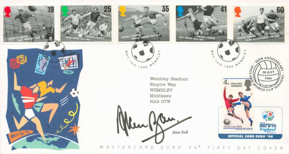 Lot 178: Football Alan Ball signed Euro 96 Mastercard commemorative...