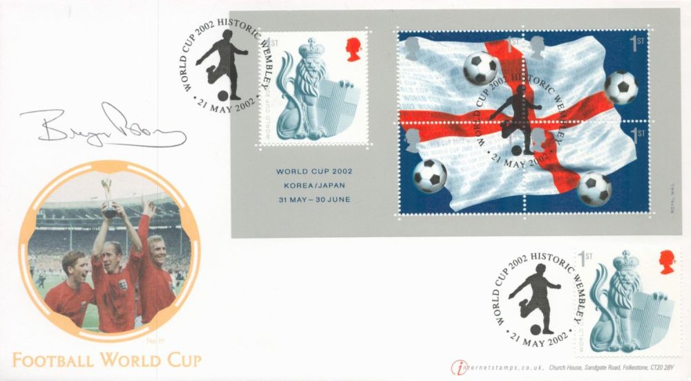 Lot 189: Football Bryan Robson signed Football World Cup Internetstamps...