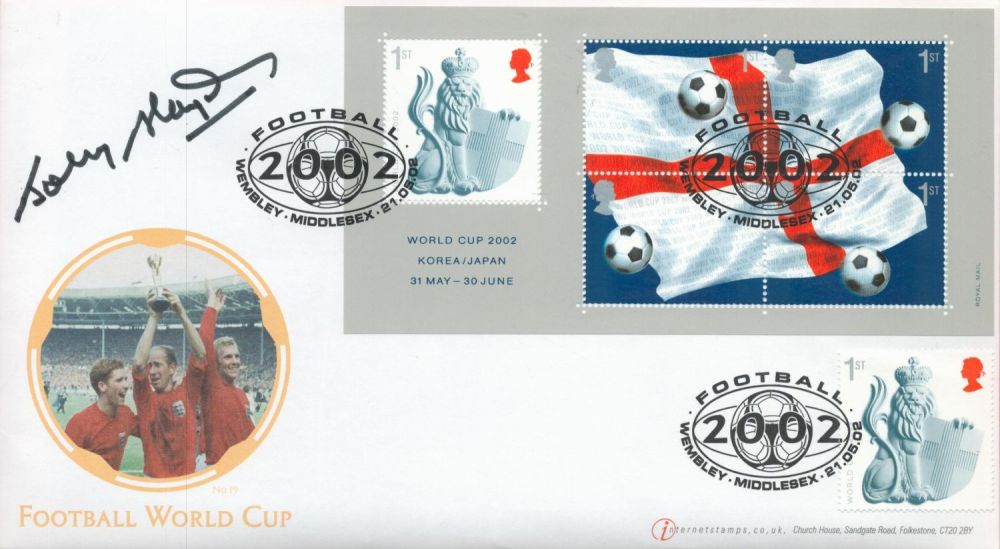 Lot 191: Football Johnny Haynes signed Football World Cup Internetstamps...
