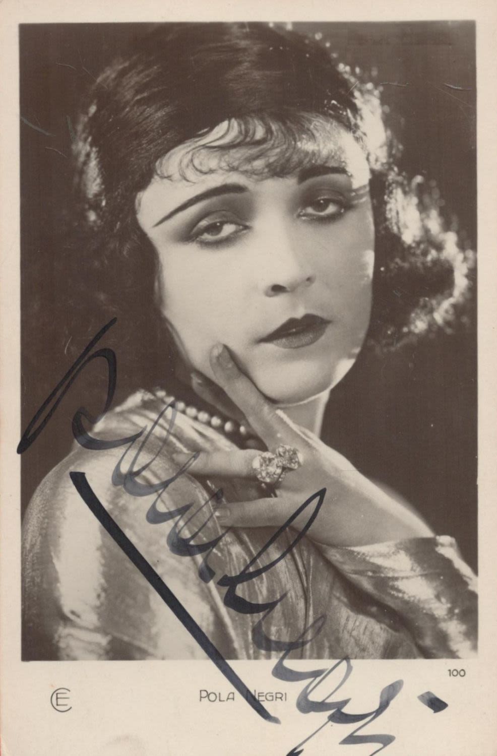 Lot 328: Polish Actress Pola Negri Signed 5x3 inch approx....