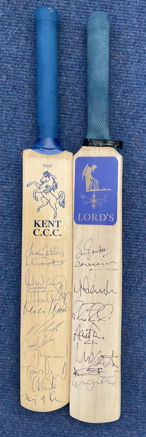 Lot 341: Cricket collection of 2 Small Multi Signed Cricket...