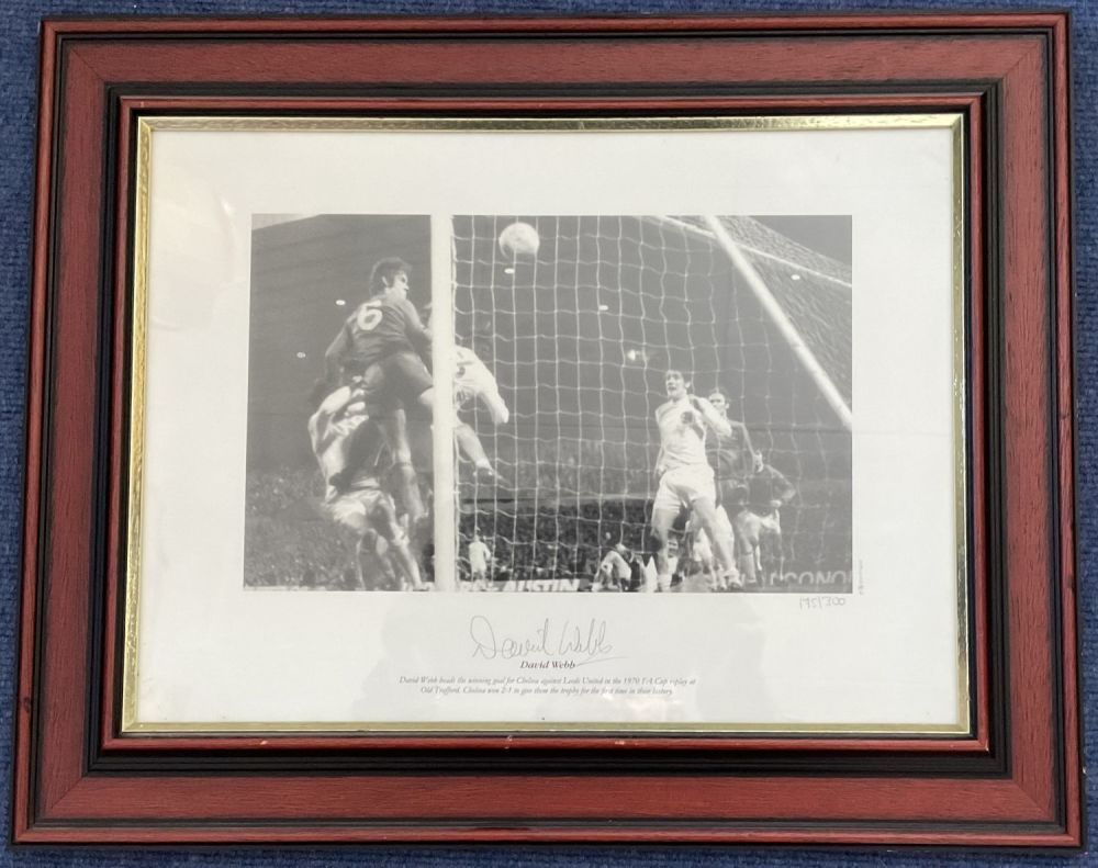 Lot 356: Football Chelsea Star David Webb Signed 16x12 inch...