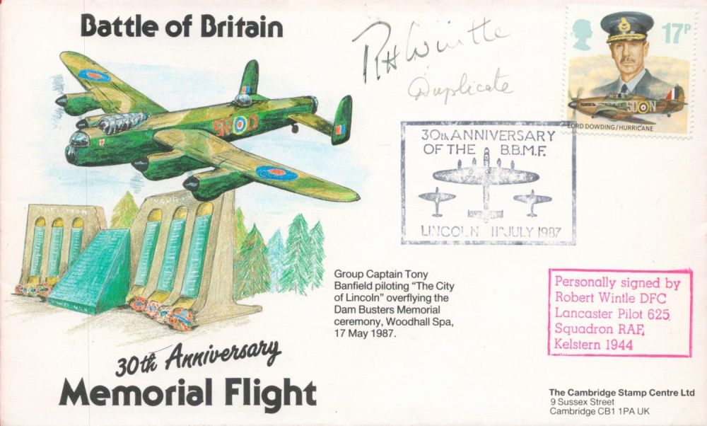 Lot 358: WW2 Robert Wintle DFC Signed Battle of Britain...