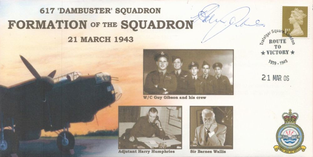 Lot 384: Flt Lt Harry Humphries Signed 617 Squadron-Formation of...