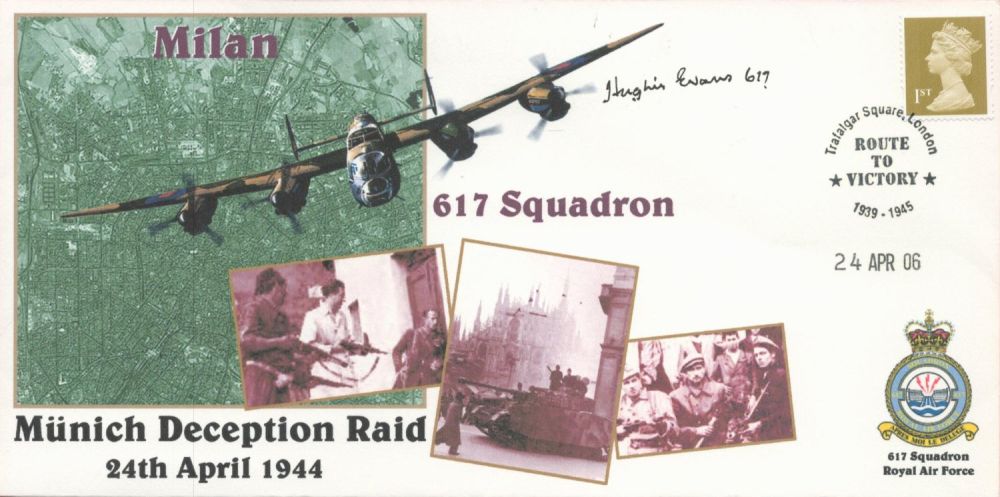 Lot 388: Flt Lt Hughie Evans DFC Signed Milan-Munich Deception...