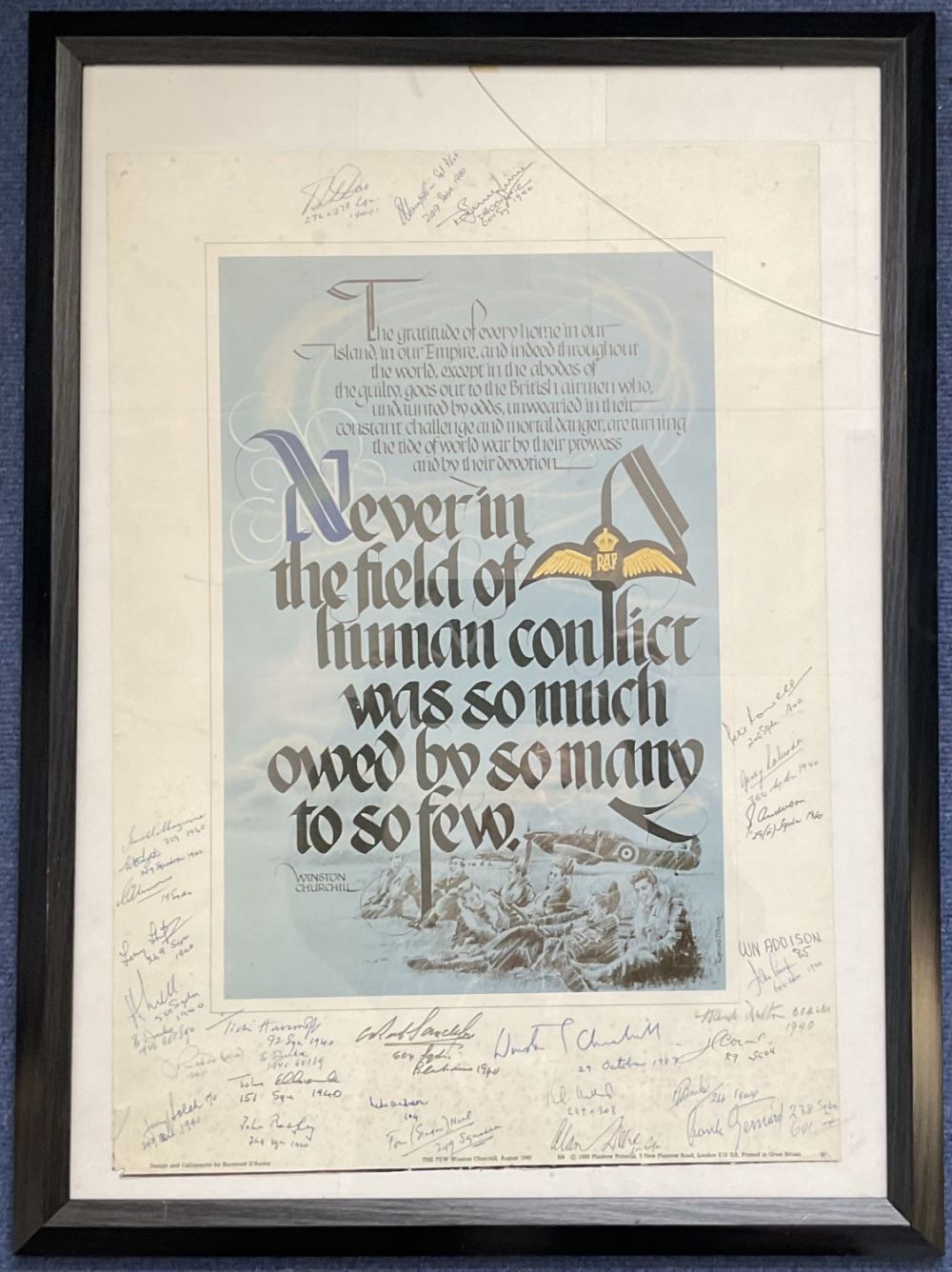 Lot 414: 30 RAF Personnel Signed Winston Churchill Iconic Speech...