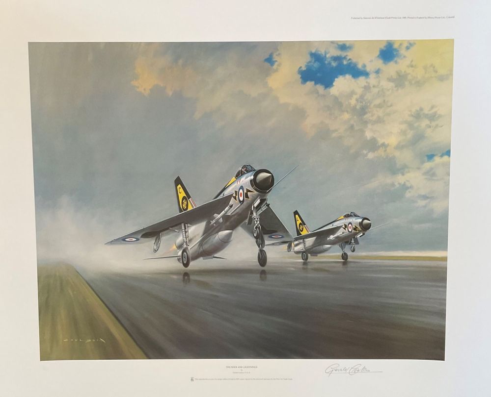 Lot 432: Gerald Coulson Hand signed 32.5X26.5 Print Titled 'Thunder...