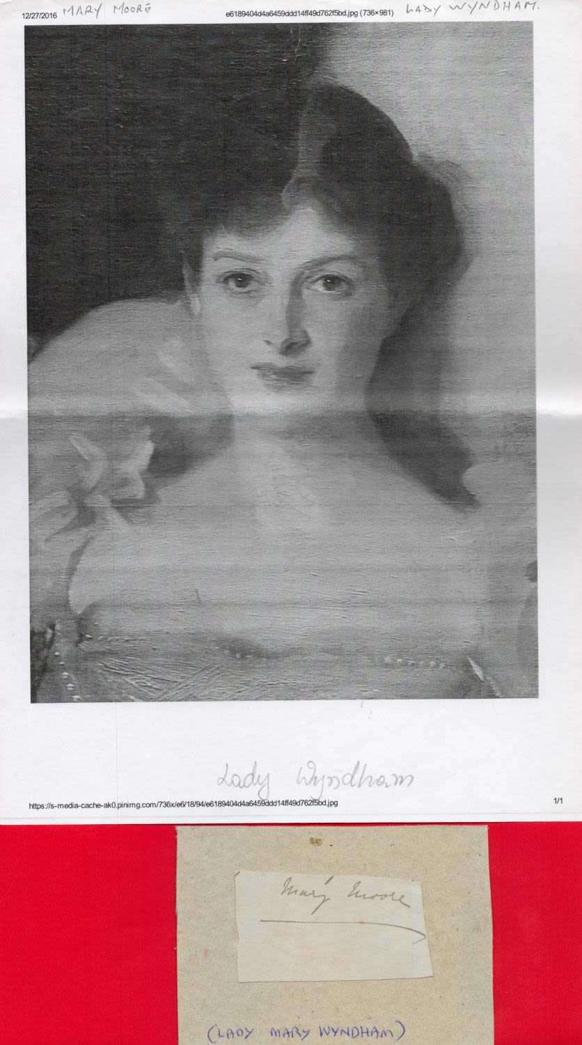 Lot 469: British Actress Mary Moore (Lady Wyndham) Signed Small...
