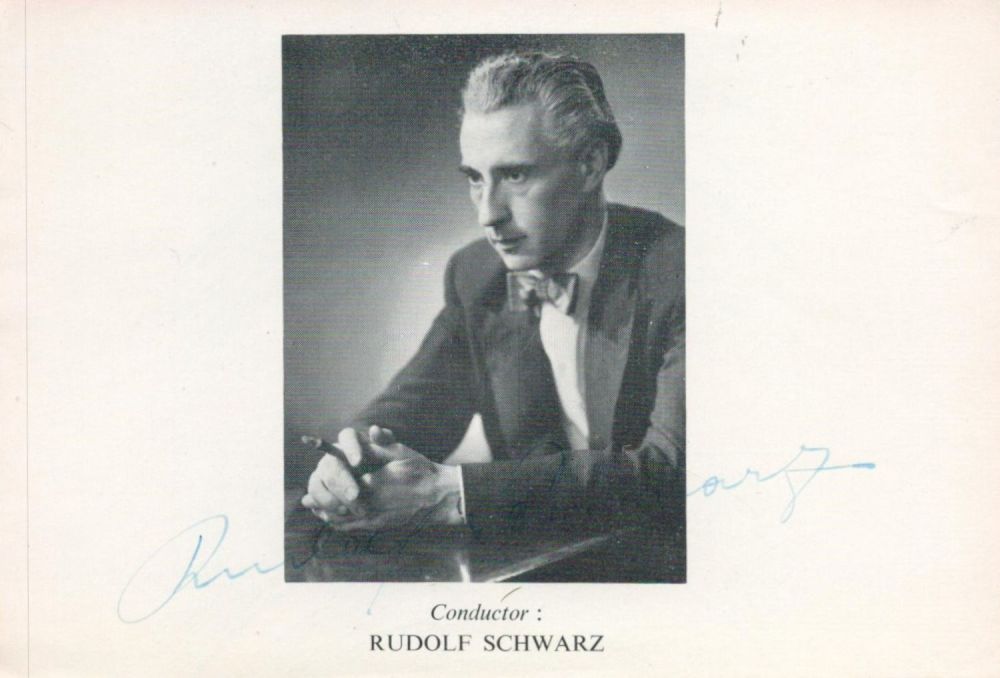 Lot 474: Rudolf Schwarz signature of the orchestra conductor who...
