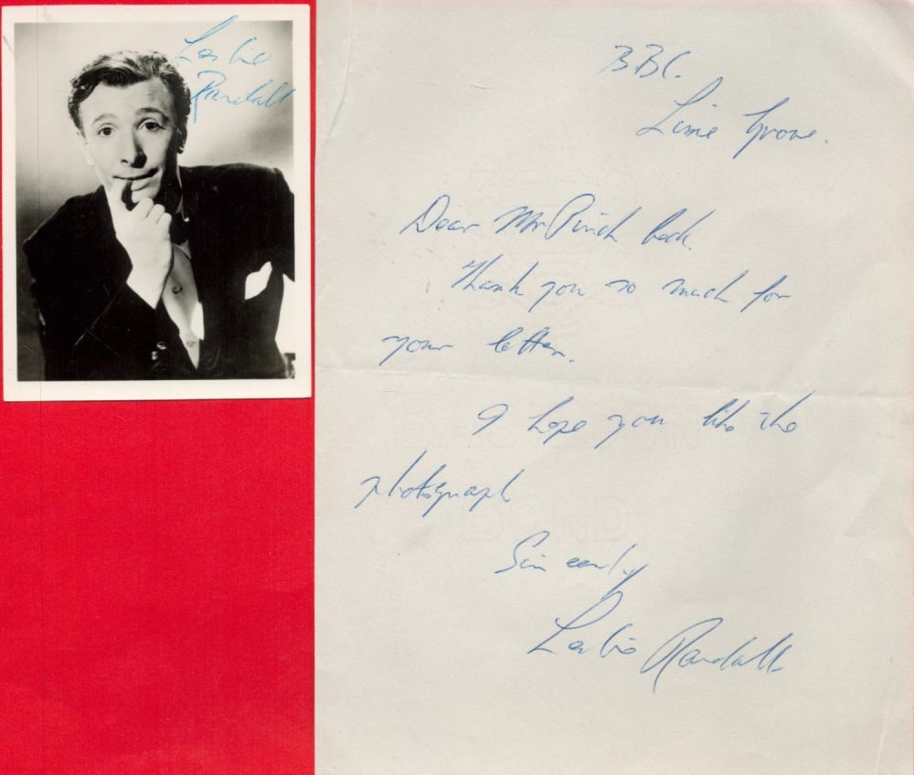 Lot 479: English TV and Film Actor Leslie Randall Signed...