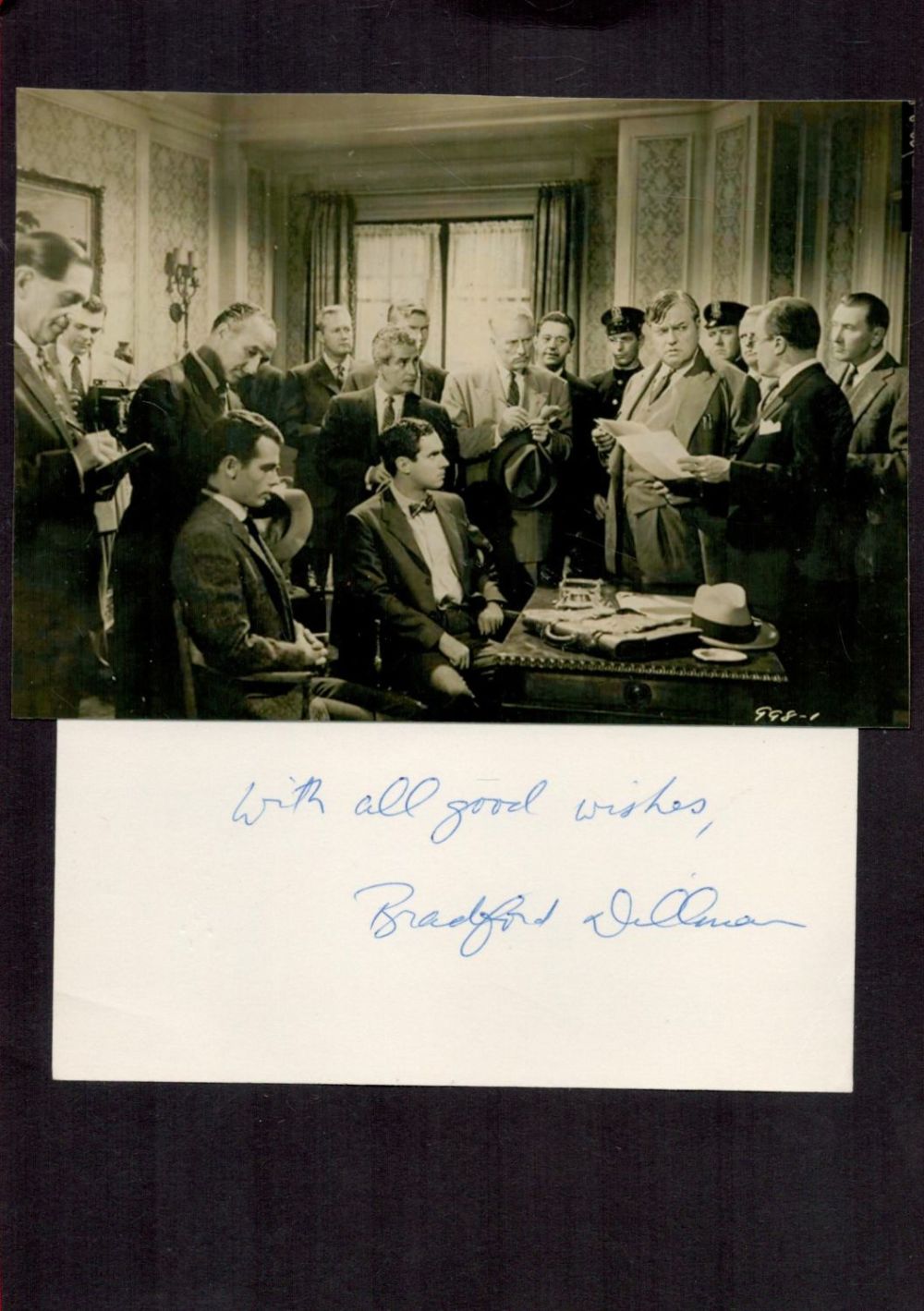 Lot 511: American Actor Bradford Dillman Signed Signature Piece with...
